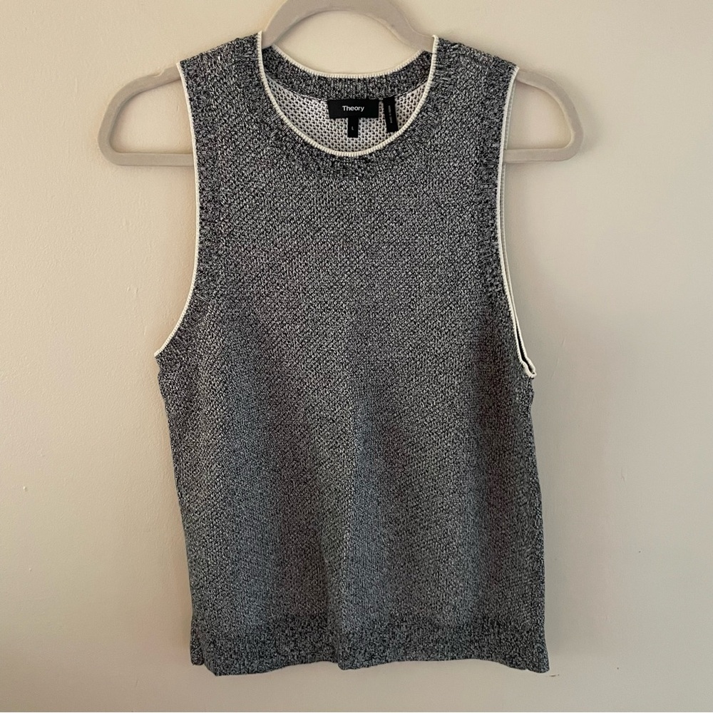 Theory Gray Sleeveless Knit Top size L